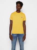Tommy Jeans pánské žluté triko CHEST LOGO - S (ZFZ)