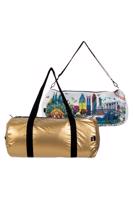 Vícebarevní oboustranní sportovní taška Kristjana S Williams Interiors Gold & World Skyline Weekender