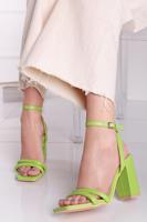 Zelené sandály na hrubém podpatku Mersaly