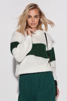 Zeleno-smetanový pulovr S102