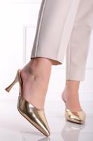 Zlaté pantofle na tenkém podpatku Natalia