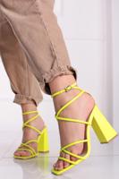 Žluté sandály na hrubém podpatku Shana